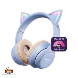 HappyCase Popz | Draadloze Kinderkoptelefoon | Kattenoortjes | Paars